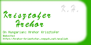 krisztofer hrehor business card